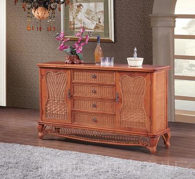 佛山藤椅廠家供應真藤編織餐邊柜 多款休閑居家藤家具 廠家直供圖片_高清圖_細節(jié)圖-振藝家具五金制品廠 -