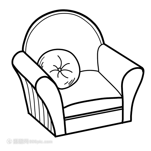 沙發(fā)簡(jiǎn)筆畫線稿