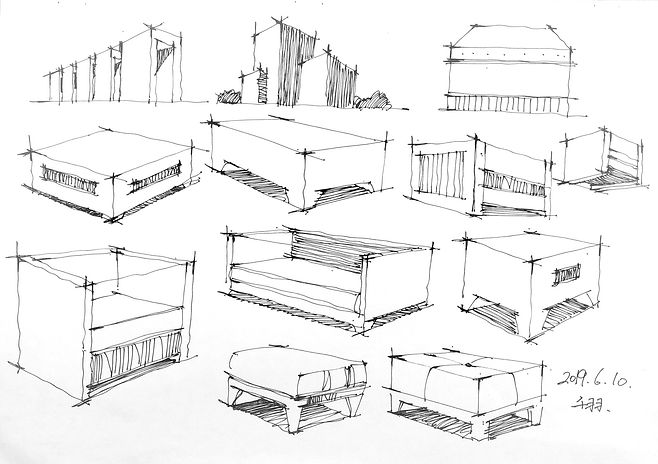 室內手繪設計線稿家具組合單體臨摹合集集合