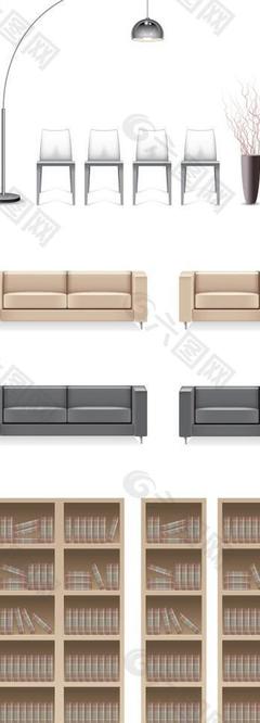 ai家具燈沙發(fā)矢量圖圖片