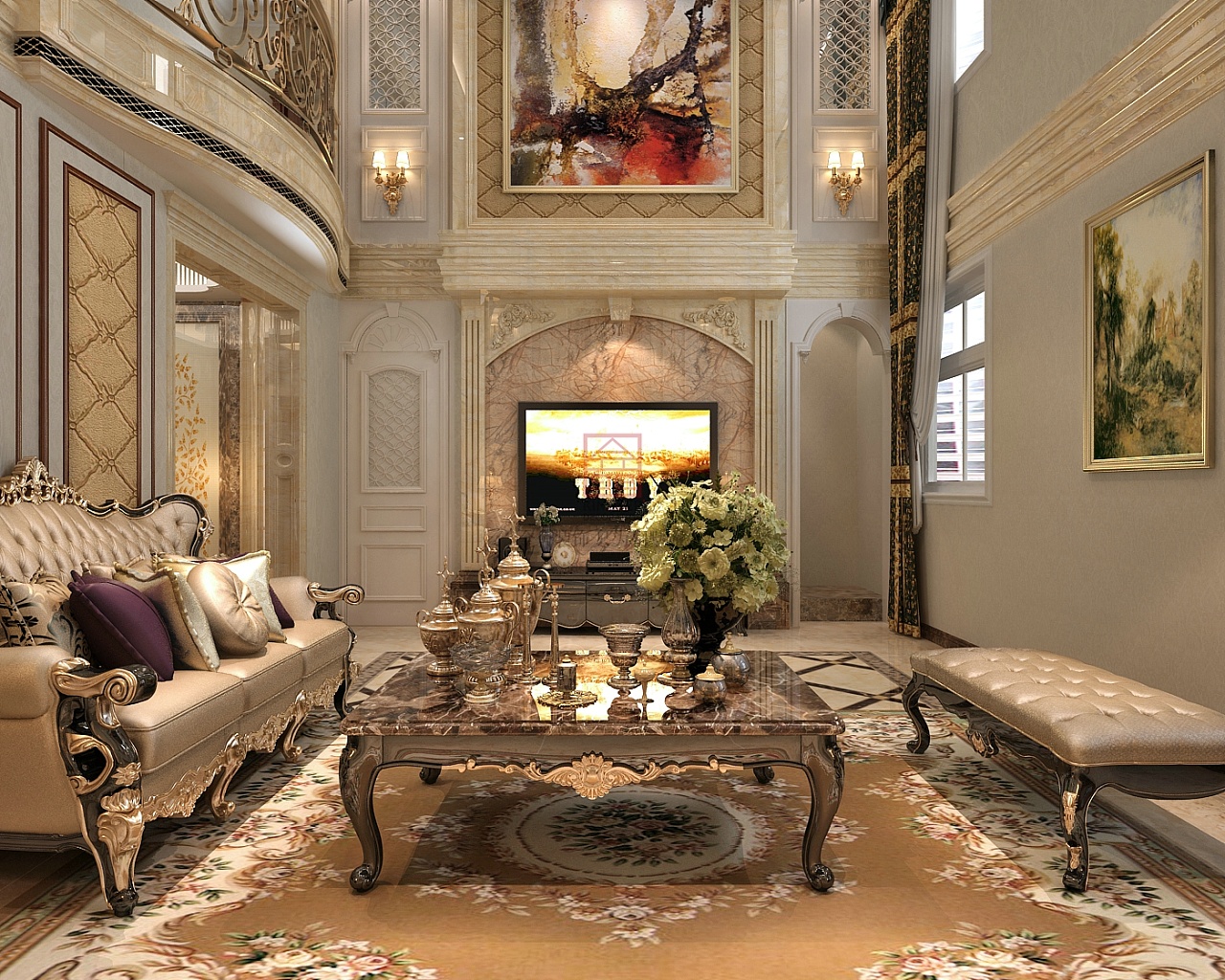 石家莊中冶德賢公館裝修效果圖-歐式風格裝修|空間|室內設計|別墅大宅裝修設計 